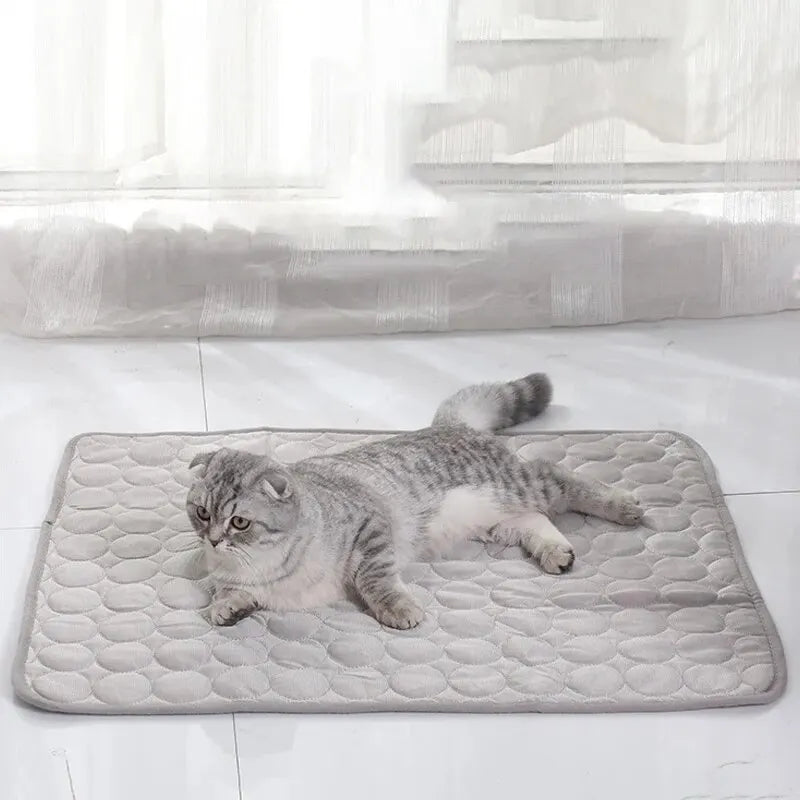 Pet Cooling Mat – Summer Ice Silk Sleeping Pad for Cats & Dogs