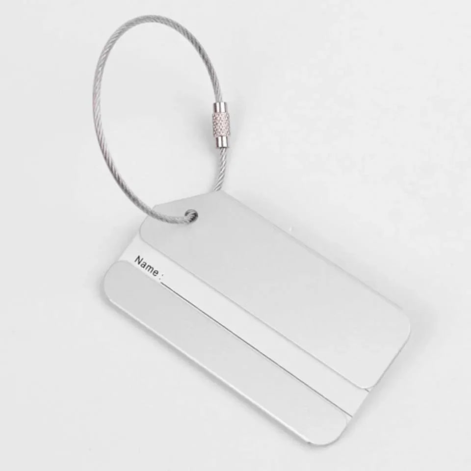 Aluminium Luggage Tags – Metal Suitcase ID Labels with Steel Loop