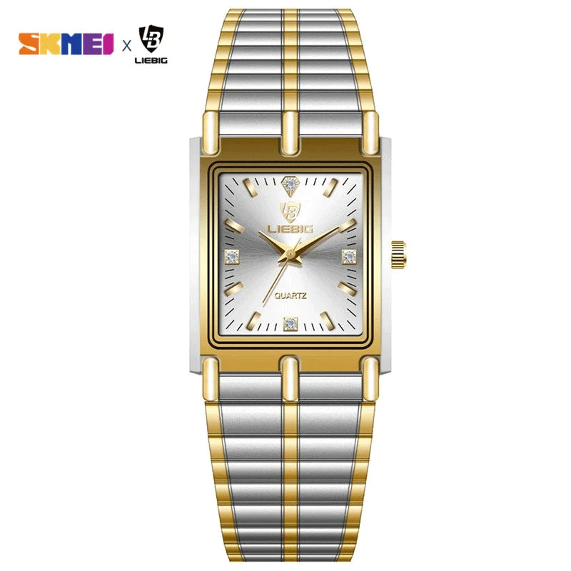 Luxury Gold Steel Bracelet Watch – Quartz Wristwatch for Men & Women