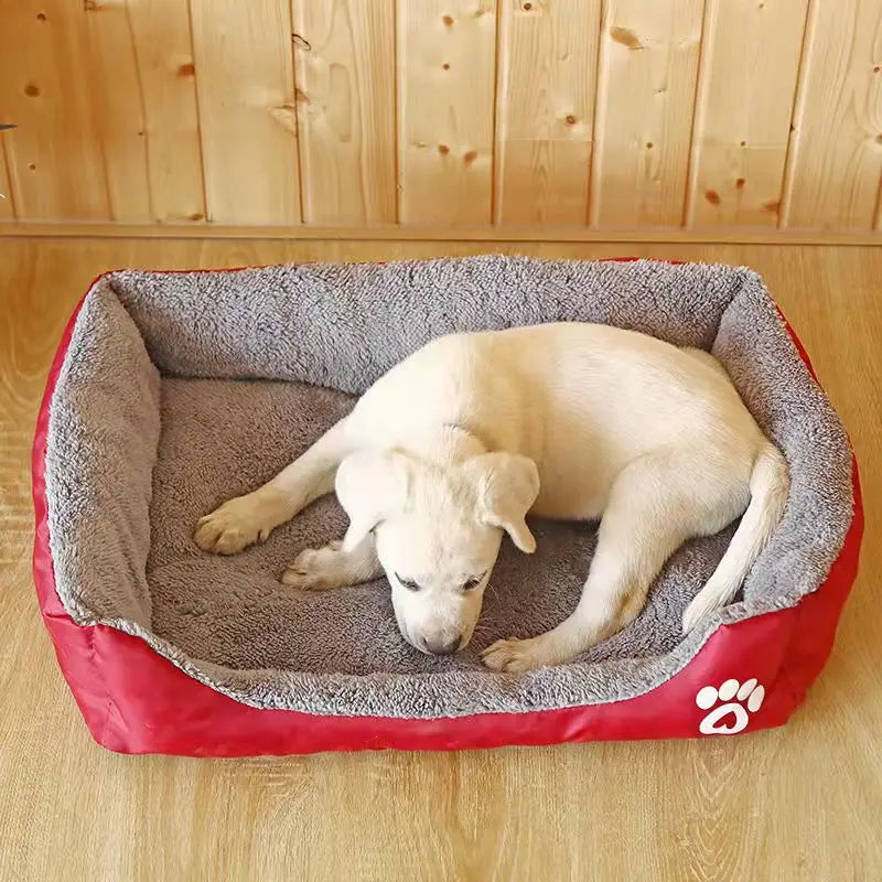 Pet Large Dog Bed – Warm House Candy-Colored Square Nest for Dogs & Cats