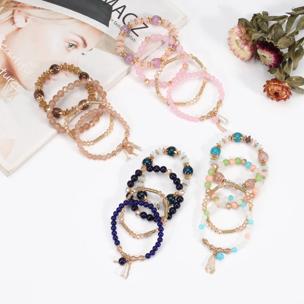 Bohemian Stackable Bead Bracelets — Charm Pendant