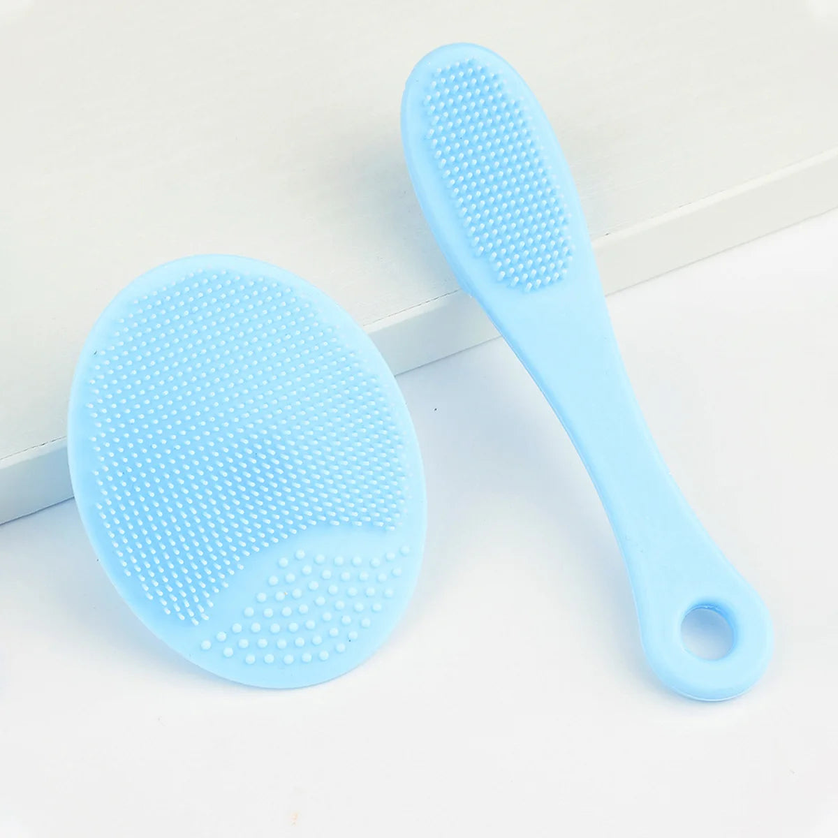 2-Piece Silicone Facial Cleansing Brush Set – Blackhead Remover & Makeup Cleanser