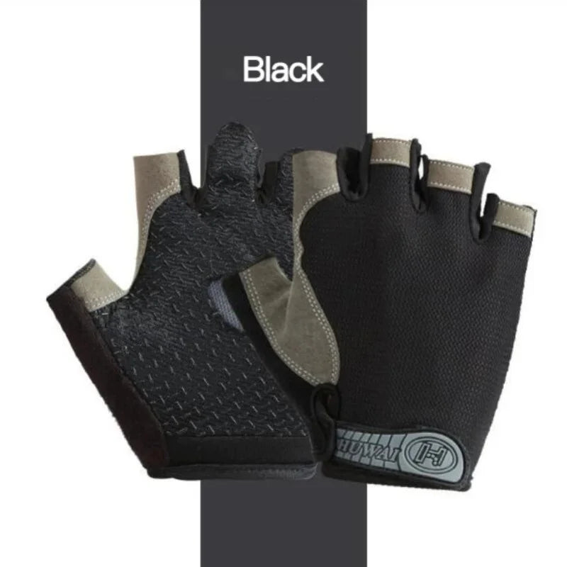 Fingerless Anti-Slip Sports Gloves – Breathable, Shockproof, 8 Colors S-XL