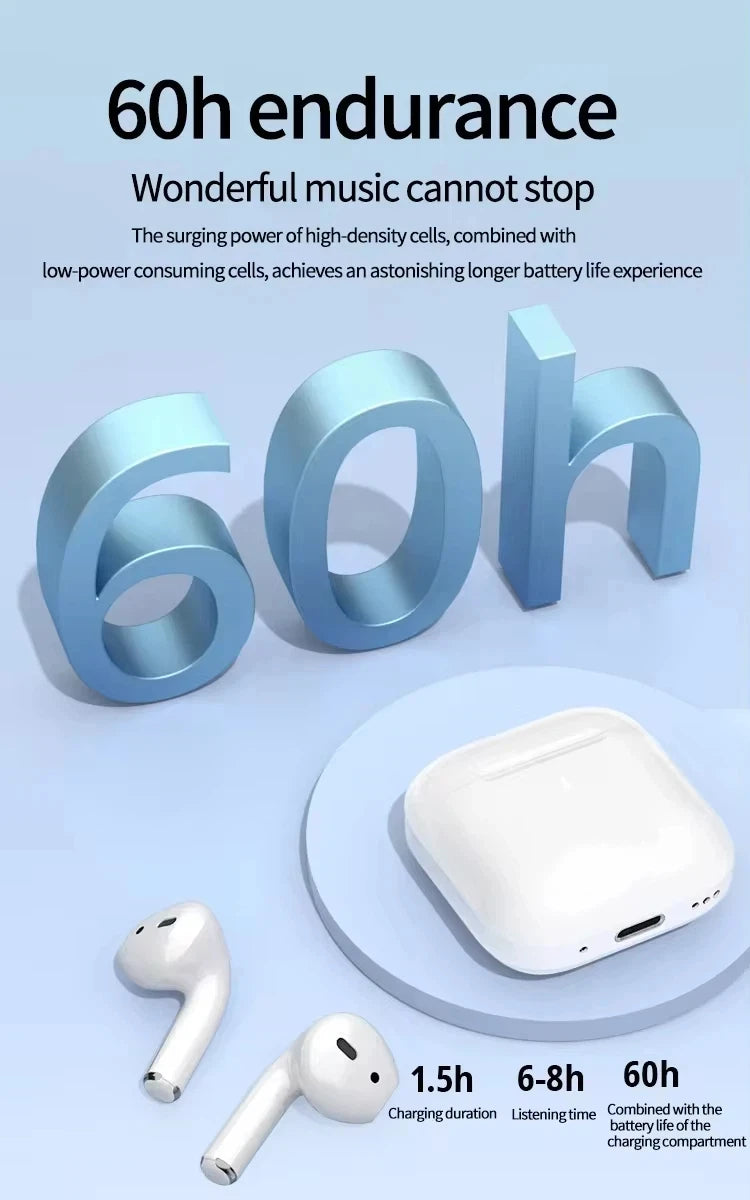 TWS Wireless Earbuds – Bluetooth 5.3, ANC, HiFi Sound, Touch Control & Mic – For iPhone & Android