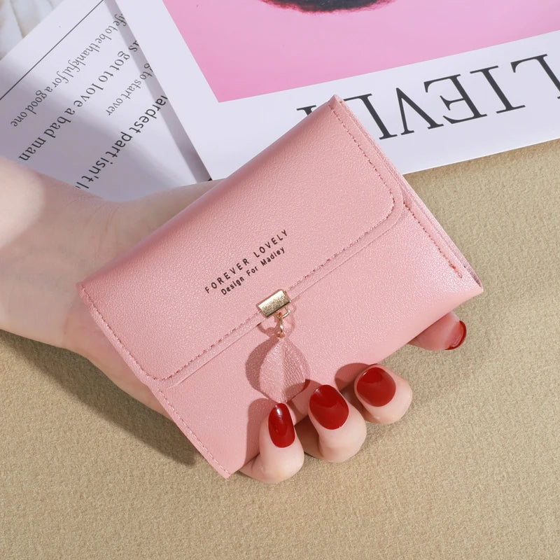 Women's Trifold Wallet – Minimalist PU Coin Purse & Credit Card Holder