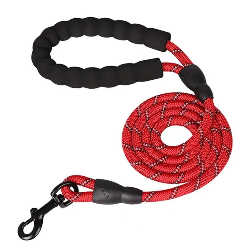 Reflective Dog Leash with Padded Handle – Heavy Duty Double Rope for Strong Dogs