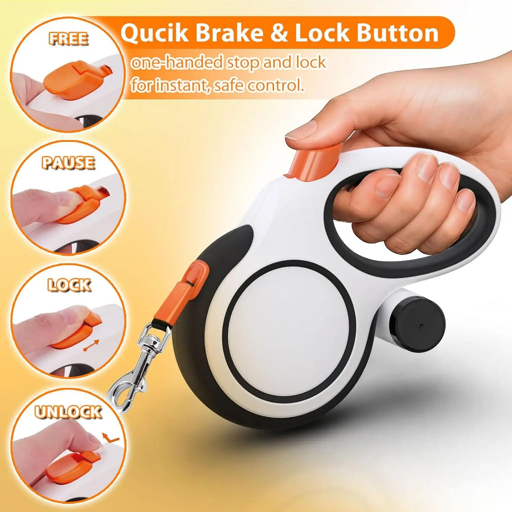 Retractable Dog Leash – 5m or 8m, Up to 50 kg – for Small & Large Dogs