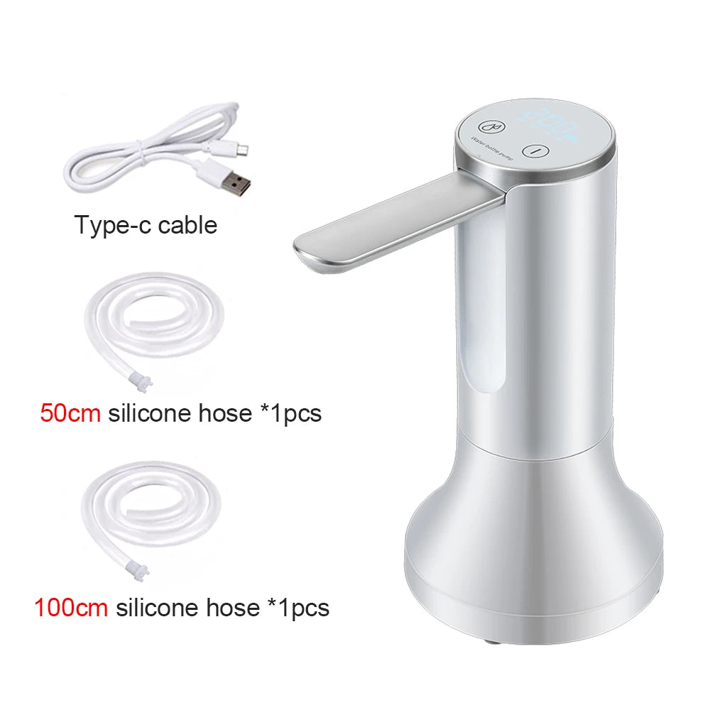 Raugee Electric Water Dispenser Pump – Foldable, Rechargeable, LCD Display, for 4.5L–19L Gallon Bottles