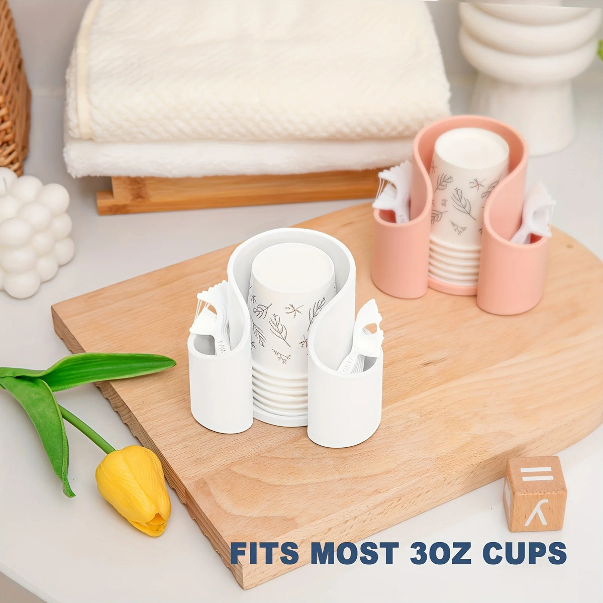 Compact Bathroom Countertop Organizer – Q-Tips, Floss & Makeup Storage