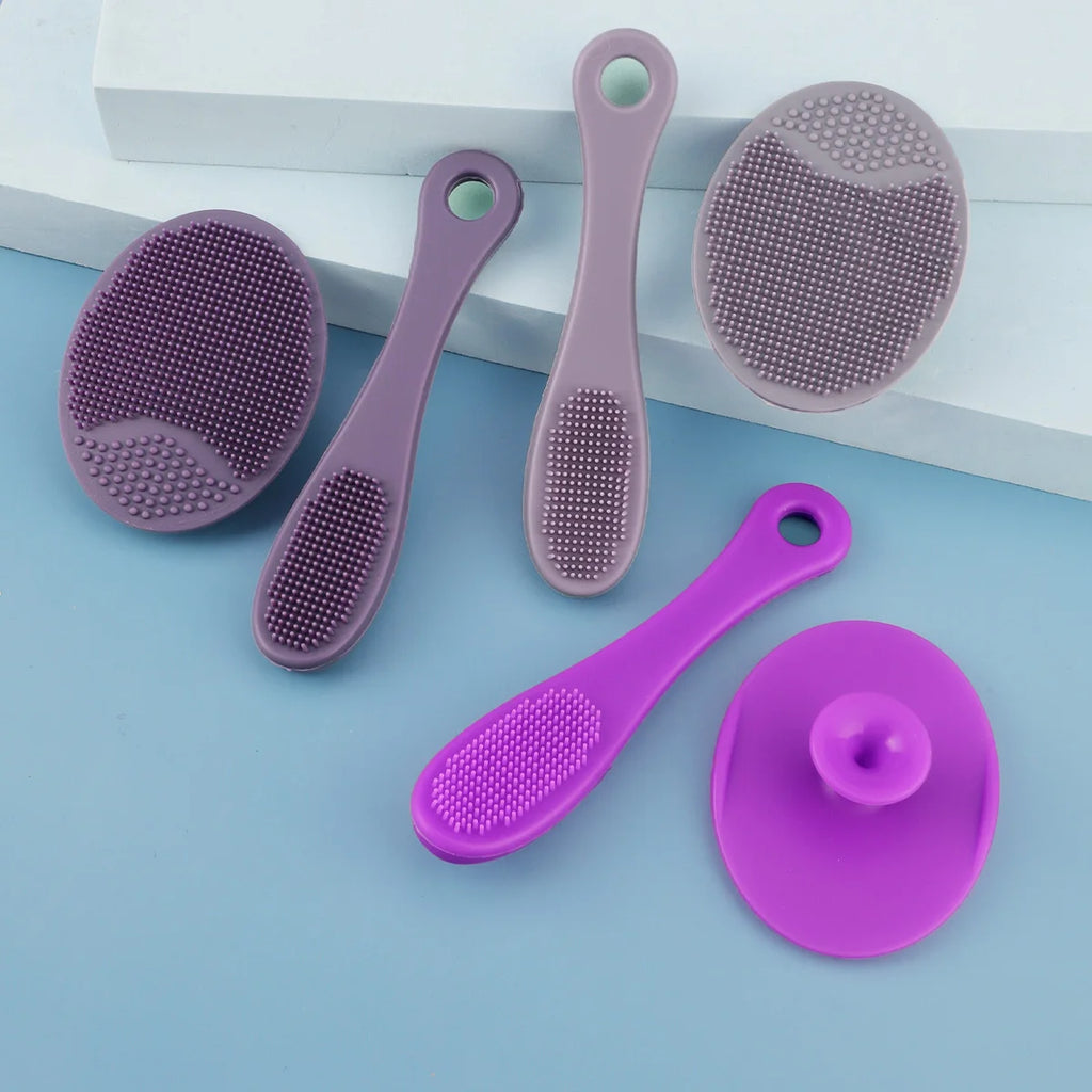 2-Piece Silicone Facial Cleansing Brush Set – Blackhead Remover & Makeup Cleanser