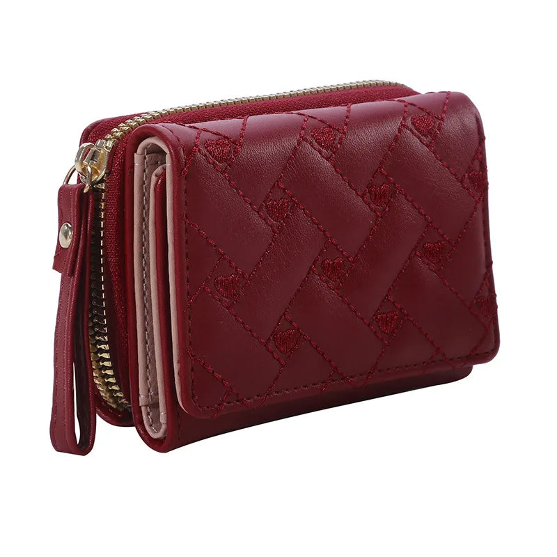 Women's Mini Zip Wallet – 8 Card Slots, Coin Purse & Photo Slot | 8 Colors