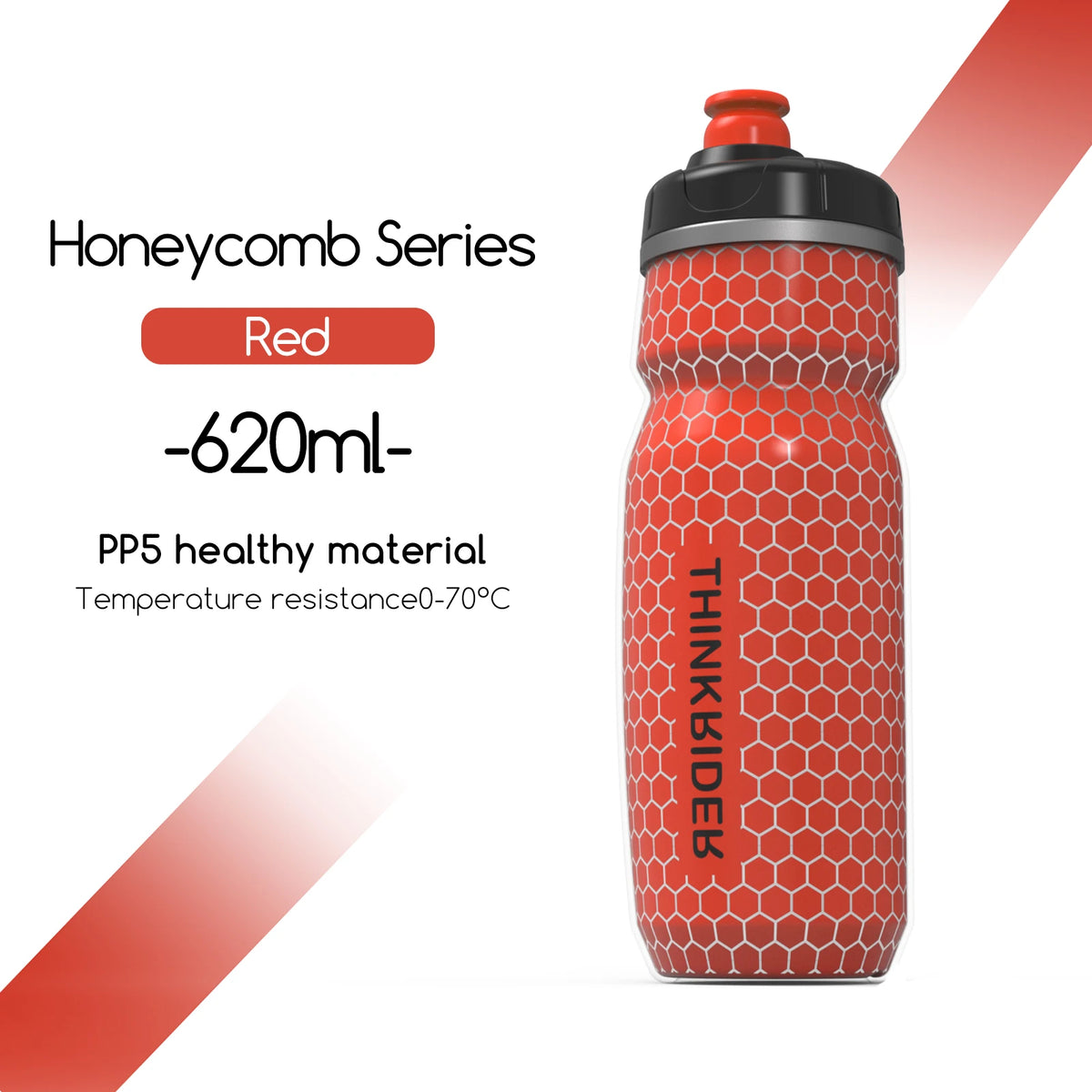 ThinkRider Bike Water Bottle 620ml (21oz) – PP5 Heat & Cold Resistant Cycling Bottle for Mountain & Road Biking