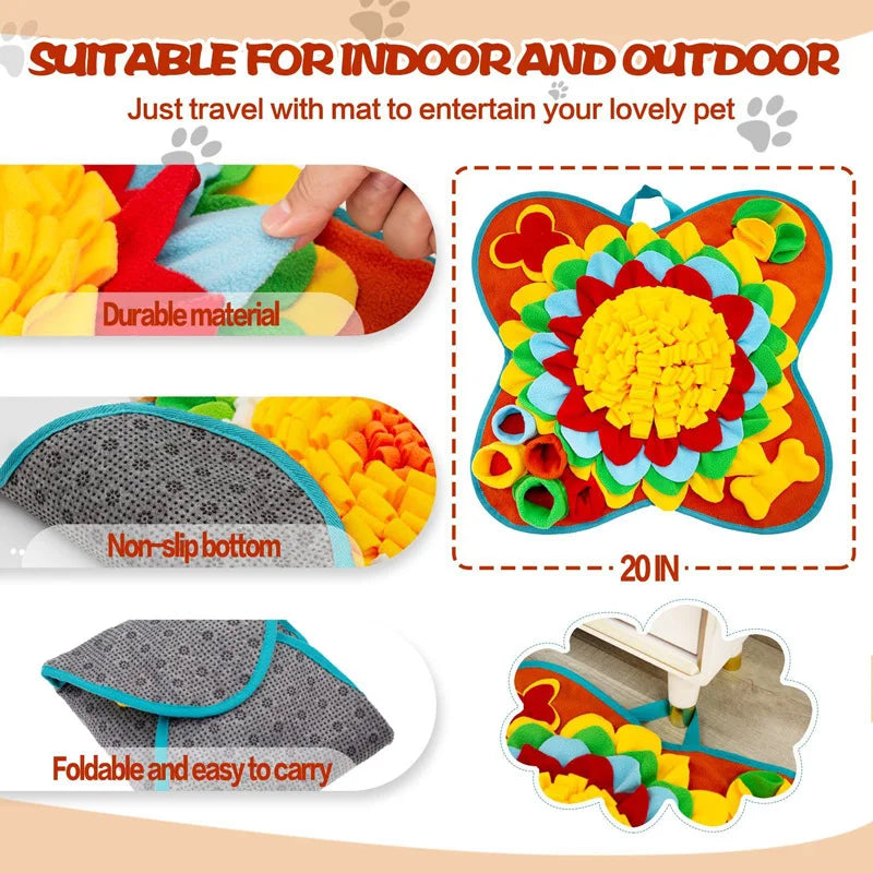 Interactive Dog Snuffle Mat — Feeding Puzzle Toy