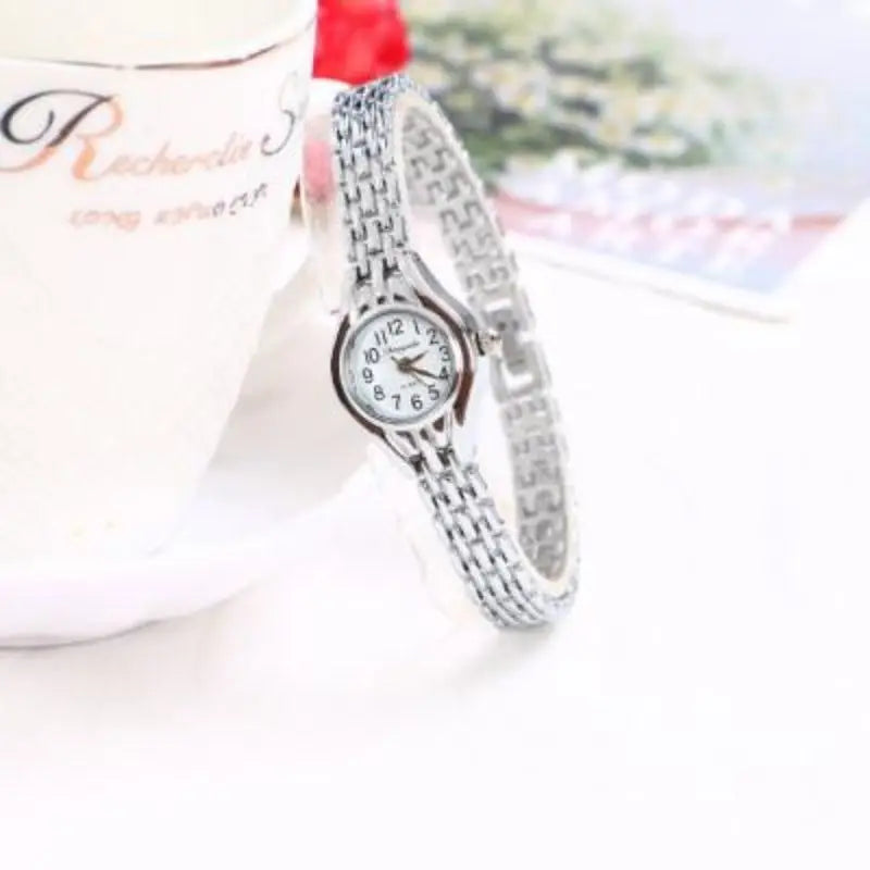 Women's Gold Bracelet Watch – Small Dial Elegant Quartz Wristwatch