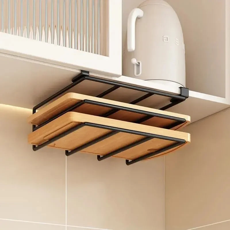 Under-Cabinet Kitchen Hanging Organizer Rack – Multi-Use Hook Shelf for Cupboard Storage