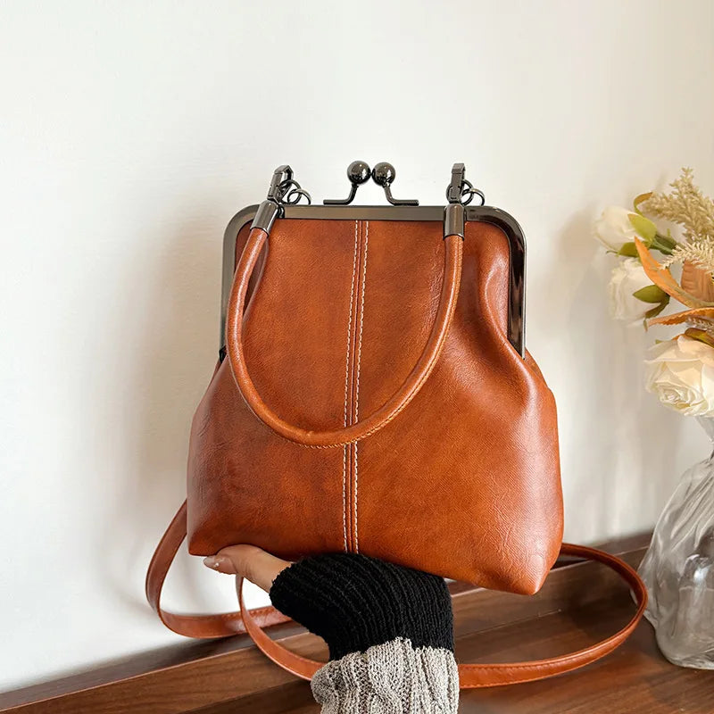 Women's Vintage Shell Handbag – PU Leather Crossbody & Shoulder Bag