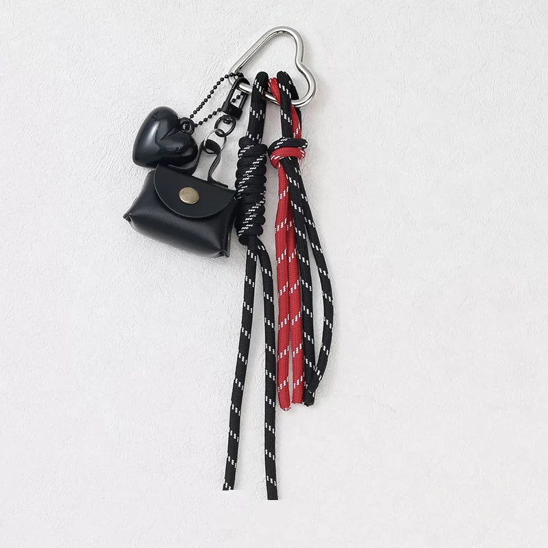 Leather Braided Bag Charm – Mini Bow Pendant for Handbags, Keys & Phone