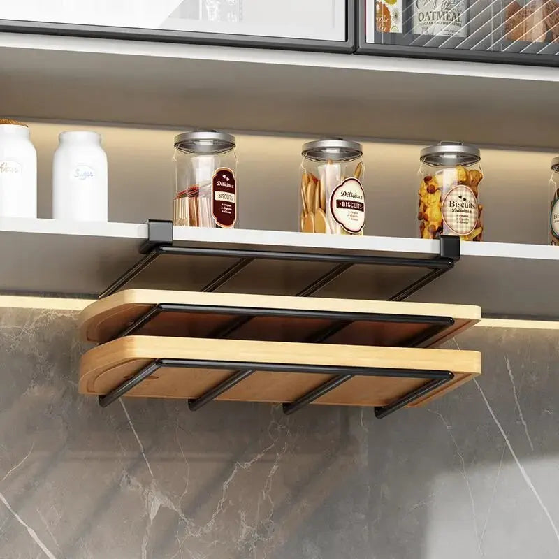 Under-Cabinet Kitchen Hanging Organizer Rack – Multi-Use Hook Shelf for Cupboard Storage