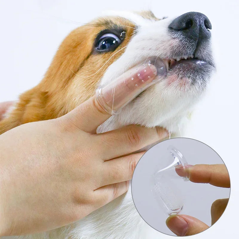 Silicone Finger Toothbrush for Dogs & Cats – Soft, Gentle Teeth Cleaning, Bad Breath & Tartar Care