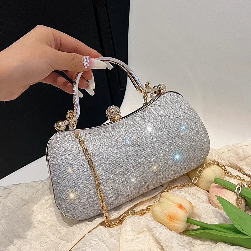 Women's Evening Baguette Bag – Chic Hard Shell Clutch for Parties & Events