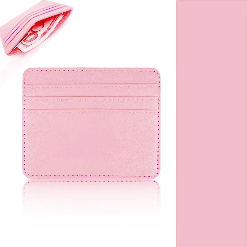 Slim PU Leather Card Holder – Multi-Slot ID & Credit Card Case