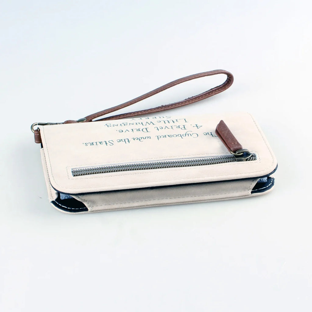 Women's Envelope Wristlet Wallet – Wax Seal Detail, PU Leather | Cream