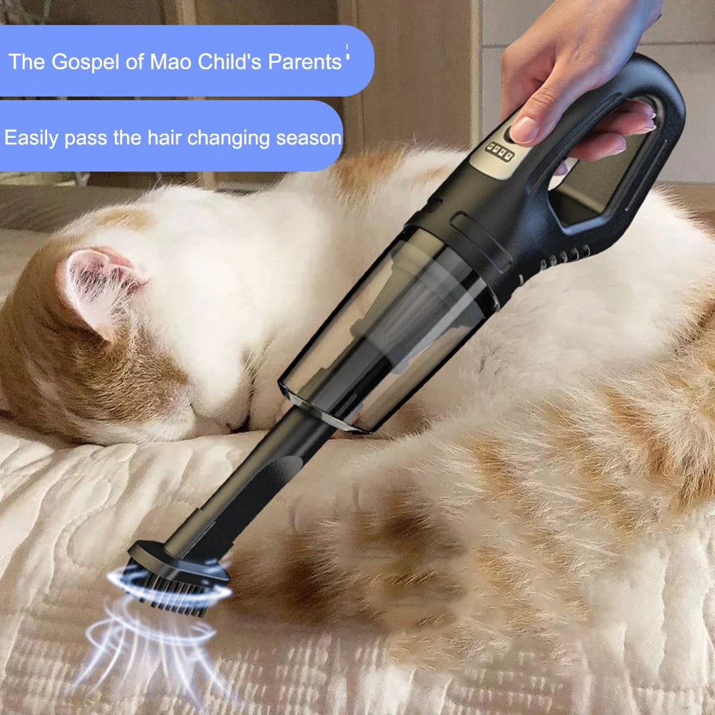 120W Cordless Handheld Vacuum – USB Rechargeable, Car, Home & Pet Hair