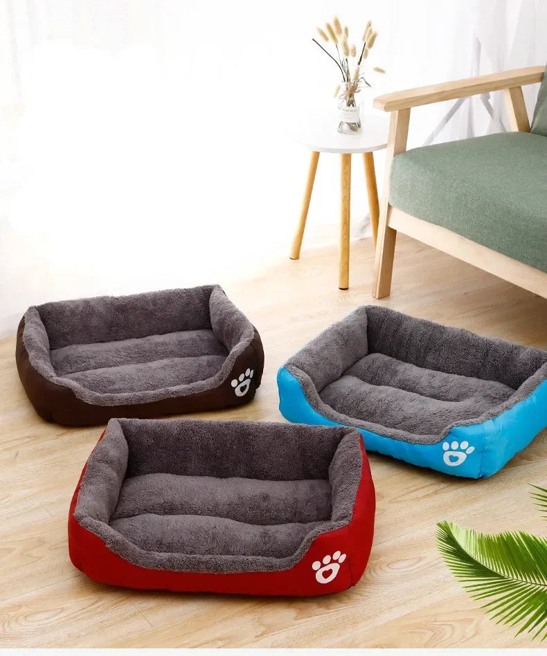 Pet Large Dog Bed – Warm House Candy-Colored Square Nest for Dogs & Cats