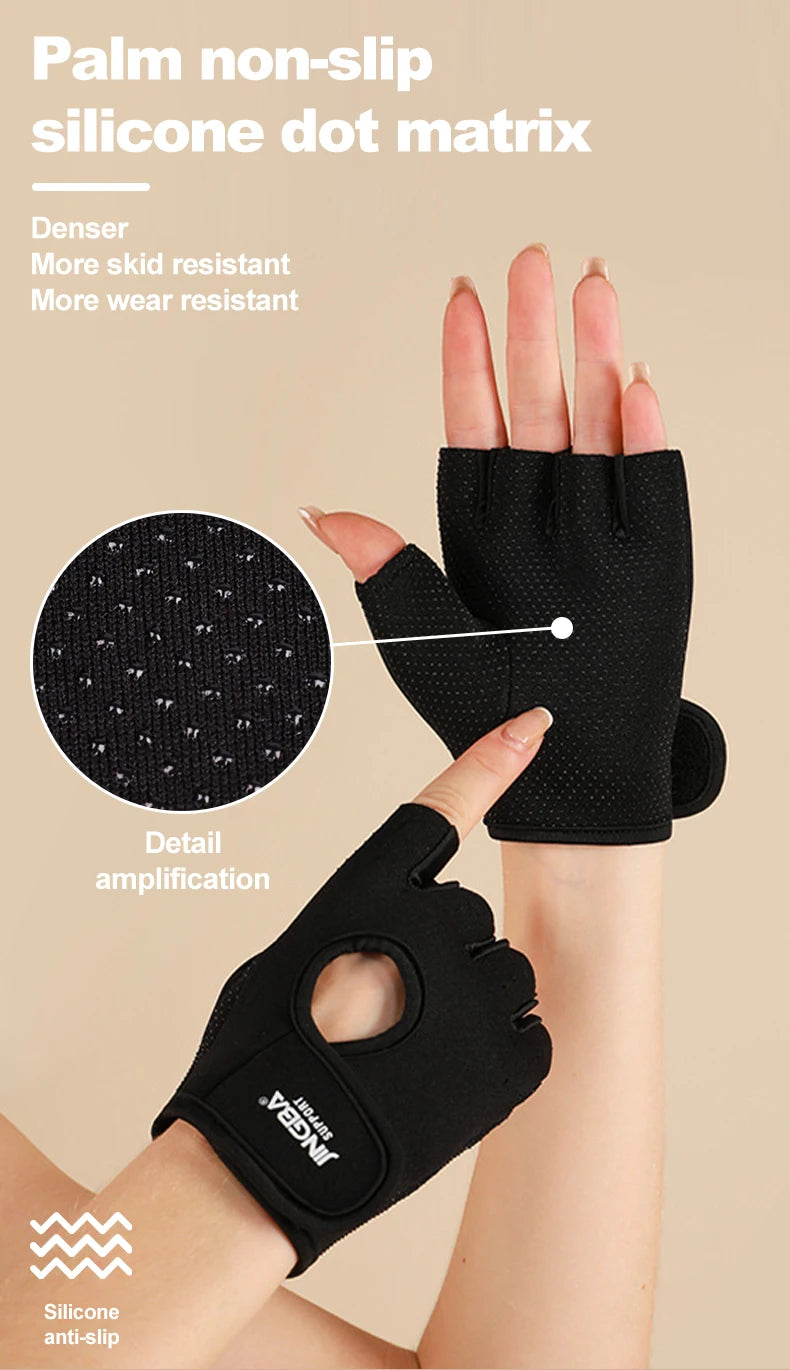 Breathable Gym Gloves – Knit Nylon, Weightlifting & Cycling, Unisex M-XL