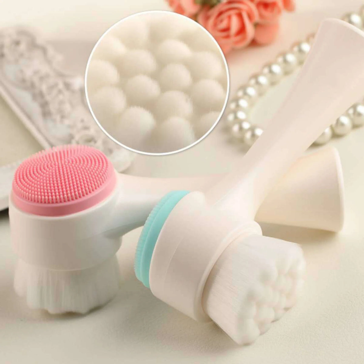 Silicone Facial Cleansing Brush – Double-Sided Exfoliator & Blackhead Remover