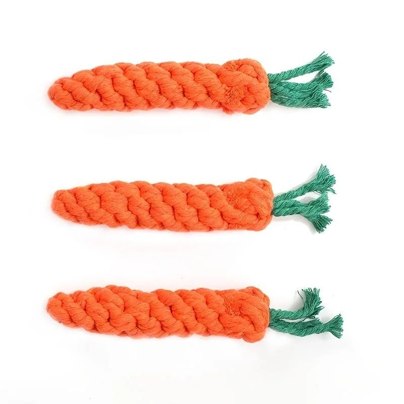 Carrot Cotton Rope Knot Toy – Chew Toy for Dogs & Cats