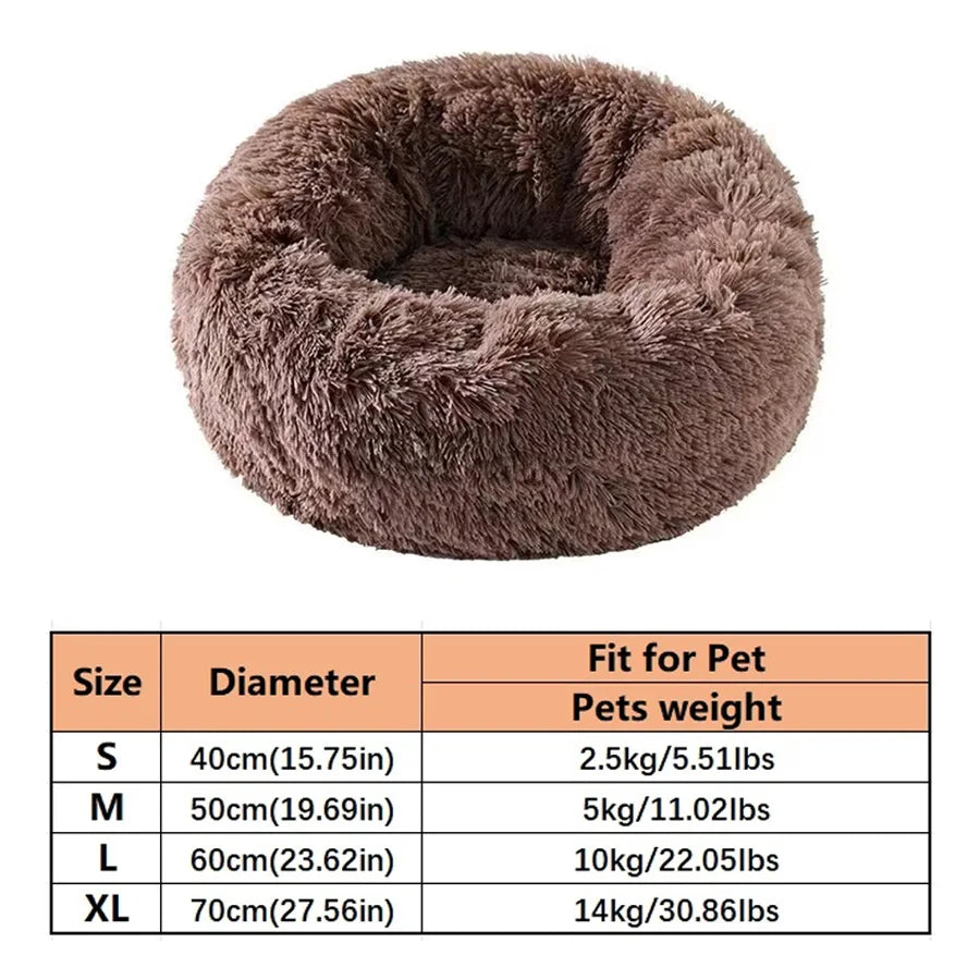 Donut Pet Bed – Round Plush Calming Bed for Cats & Dogs