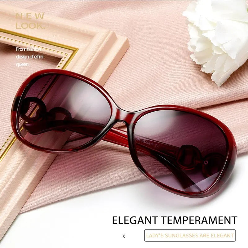 Women's Oval Gradient Sunglasses – Large Frame UV400 Street Style