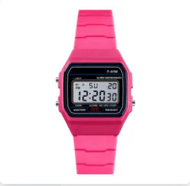Sport LED Digital Watch – Rubber Band, Alarm & Backlight | Black, Purple, Pink, Red, White, Rose