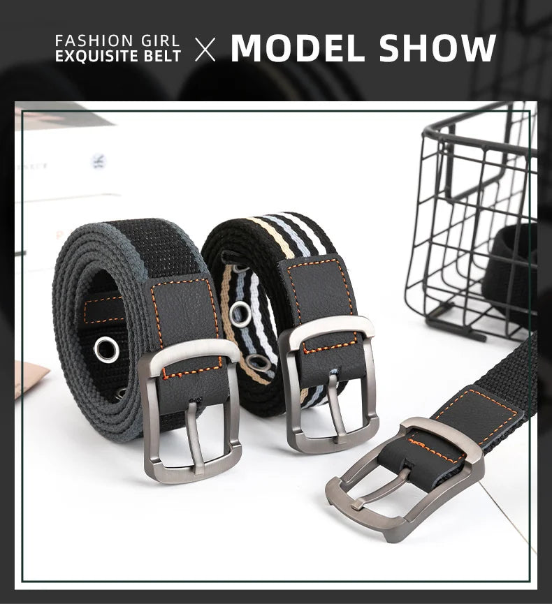 Canvas Tactical Belt – Unisex Casual Outdoor Belt for Jeans & Work