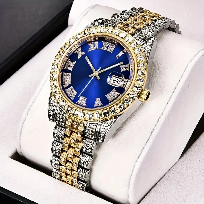 Men's Hip Hop Rhinestone Watch