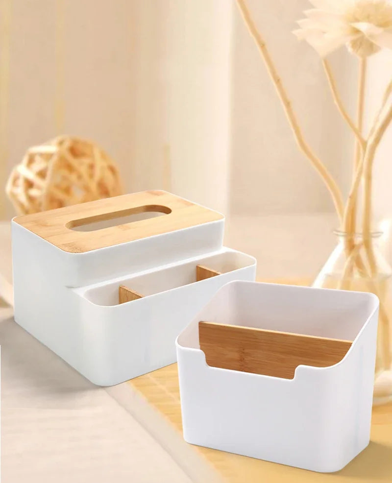 Desktop Storage Box – Remote Control, Tissue & Office Supplies Organizer