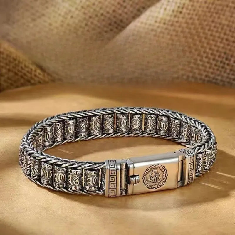 Sterling Silver Geometric Charm Bracelet