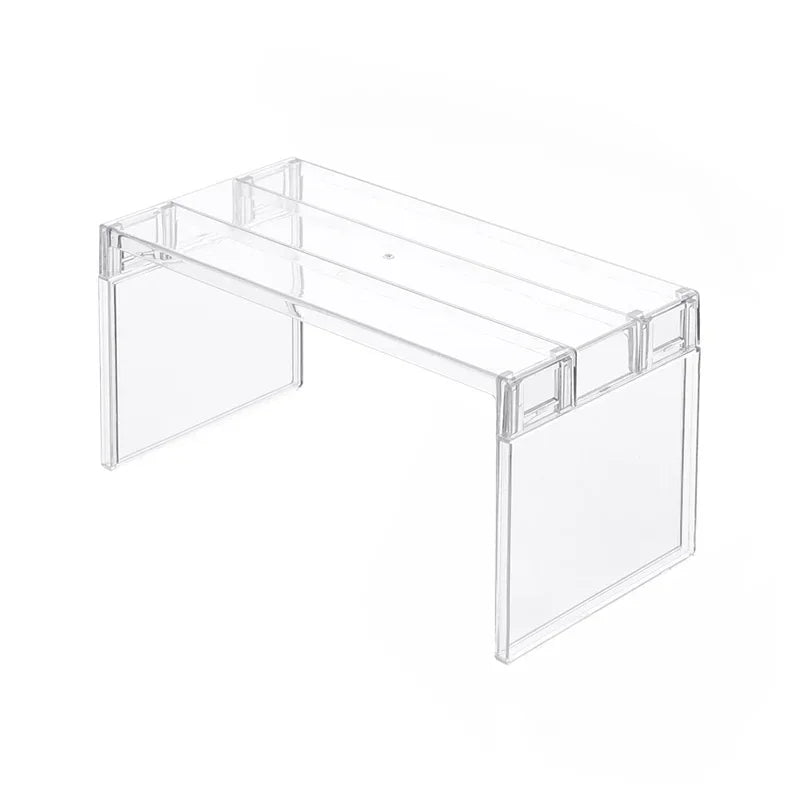 Clear Expandable Cabinet Organizer – Spice & Dish Divider for Kitchen & Bathroom