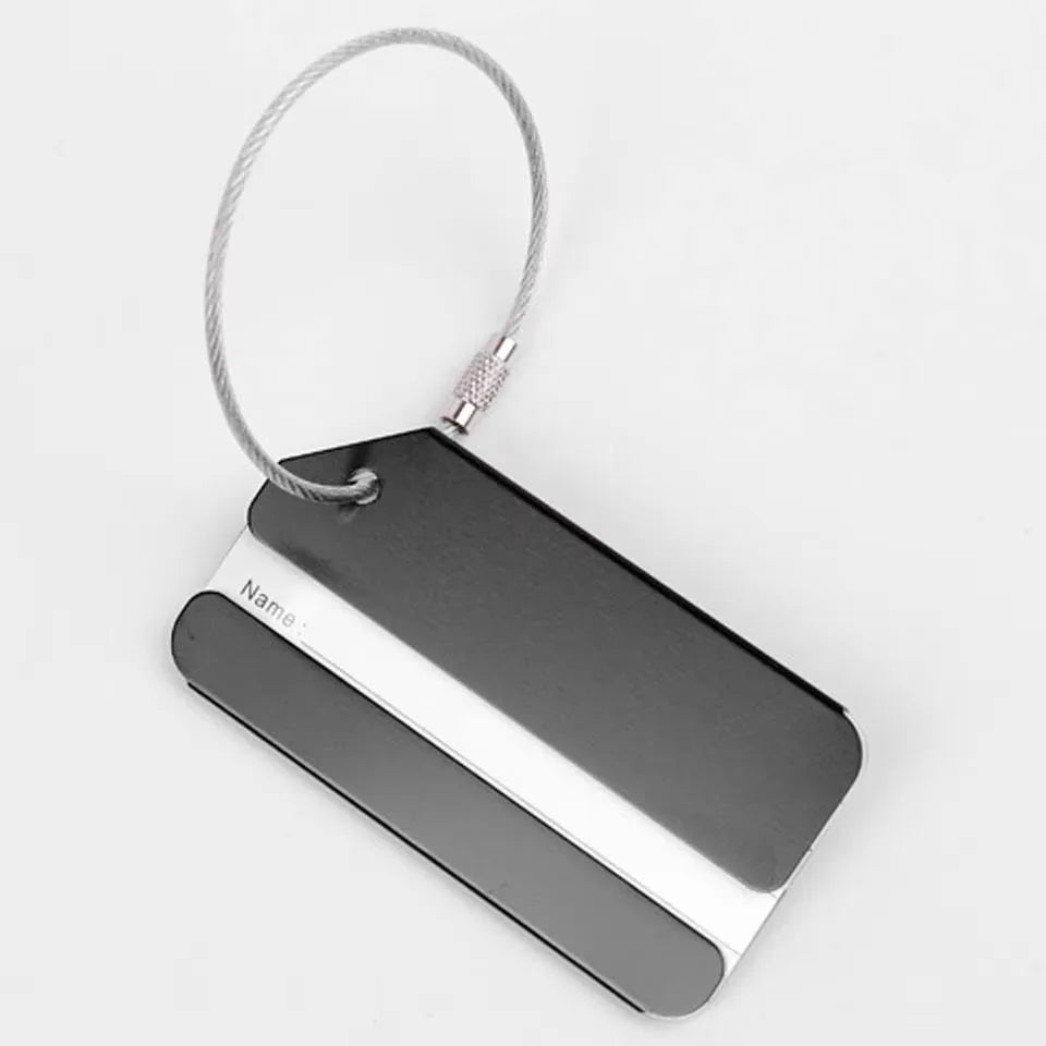 Aluminium Luggage Tags – Metal Suitcase ID Labels with Steel Loop