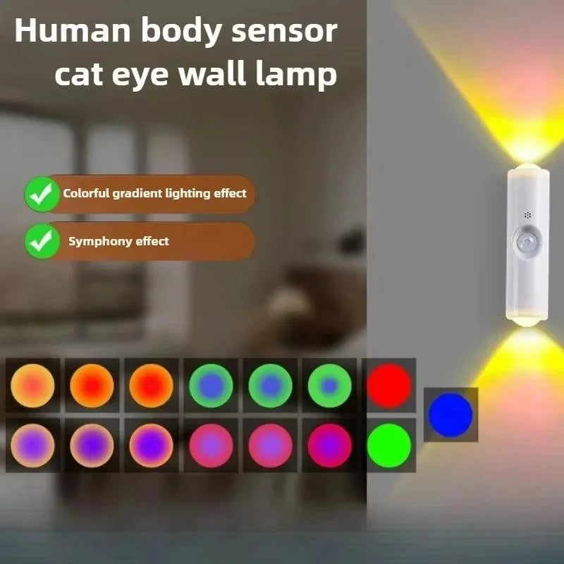 Smart RGB Night Light – Motion Sensor, Rechargeable, Magnetic Wall Lamp
