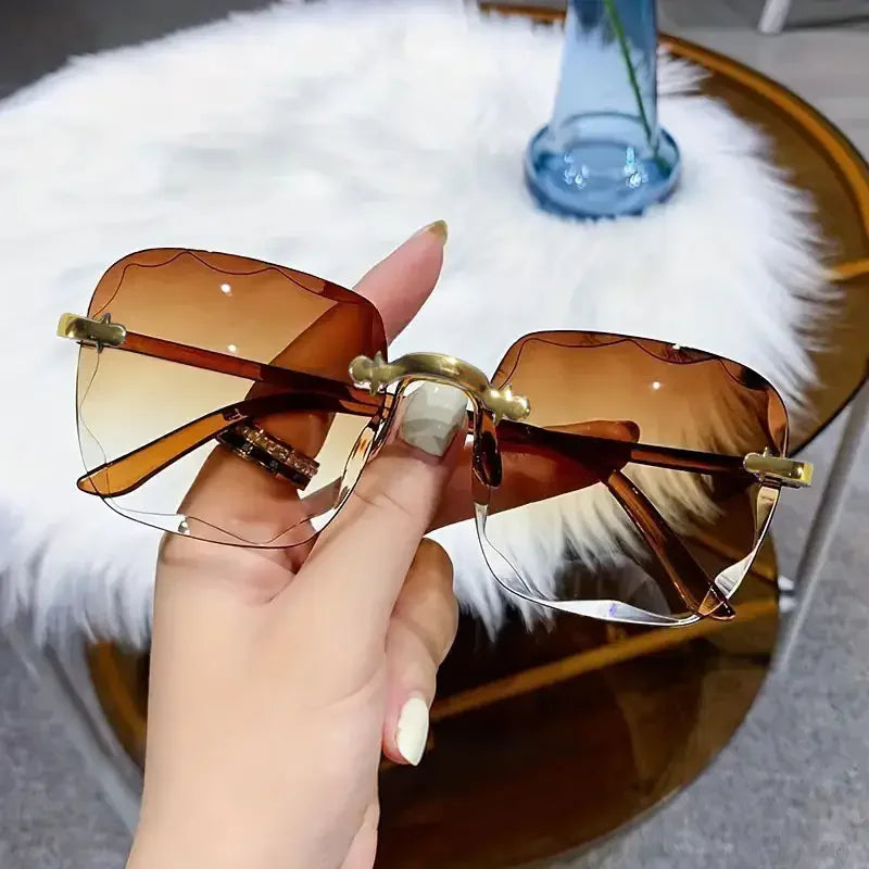 3-Pack Square Rimless Sunglasses – UV400 Protection, Mirror Lenses | Unisex