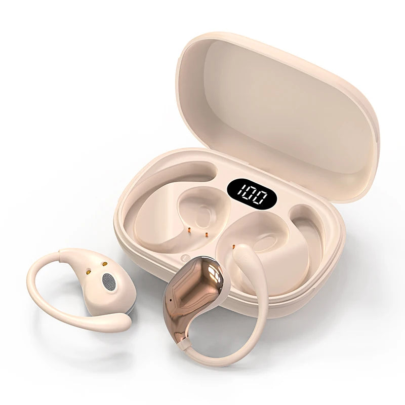 Bluetooth 5.4 Ear Hook Wireless Earphones – HiFi Sound, ANC, LED Display & 100-Day Standby