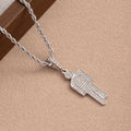Rhinestone Lock Pendant Necklace