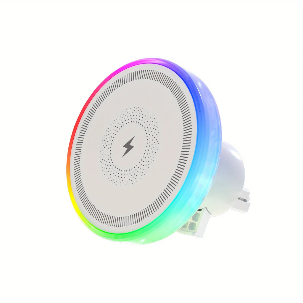 RGB Magnetic Wireless Car Charger Holder – MagSafe, Air Vent, 360° Rotation
