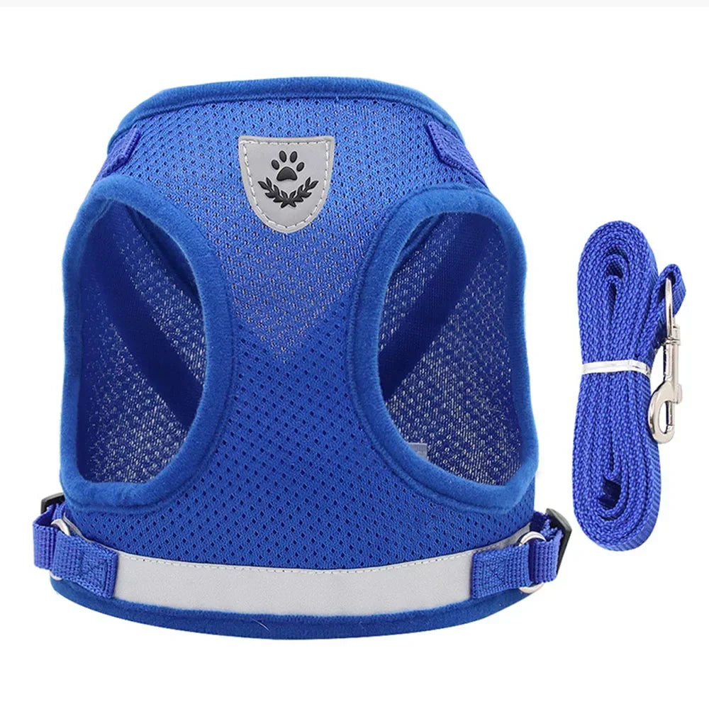 Cat Harness & Leash Set – Adjustable Reflective Escape-Proof Mesh Vest