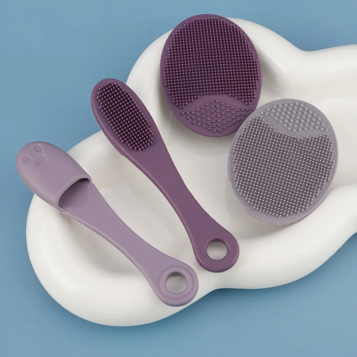 2-Piece Silicone Facial Cleansing Brush Set – Blackhead Remover & Makeup Cleanser