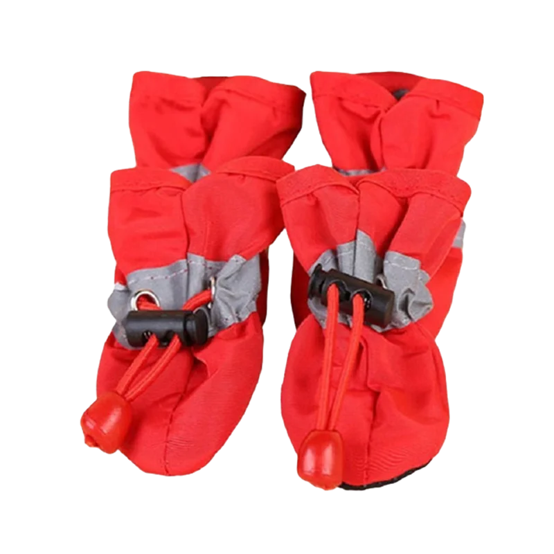 Waterproof Dog Boots – Anti-Slip Rain Shoes for Dogs & Cats, Set of 4 (PU + Rubber Sole)