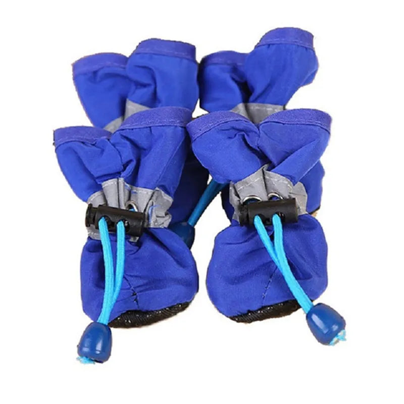 Waterproof Dog Boots – Anti-Slip Rain Shoes for Dogs & Cats, Set of 4 (PU + Rubber Sole)