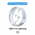 30W PD Fast Charger for iPhone – USB-C to Lightning & USB-C Cable, US/EU Plug